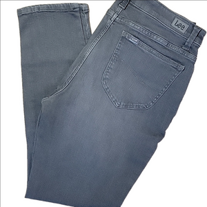 Lee Slim Fit Skinny Leg Midrise Gray Sculpting Denim Buttonfly Jeans Size 14 EUC